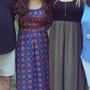 Blue and Orange Tribal Print Dress